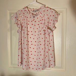 Pink/Red Polka Dot Blouse